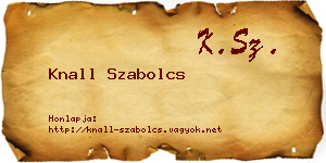 Knall Szabolcs névjegykártya