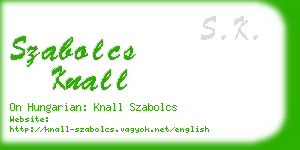 szabolcs knall business card